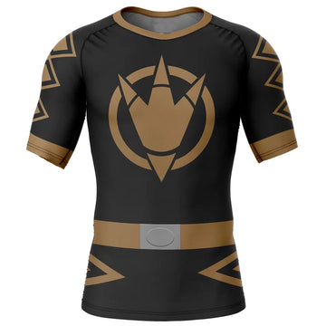 Power Rangers 'Black Dino Thunder Ranger' Short Sleeve Compression Rashguard