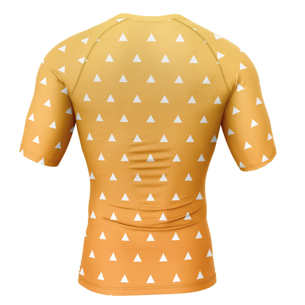 Demon Slayer 'Zenitsu Print' Short Sleeve Compression Rashguard