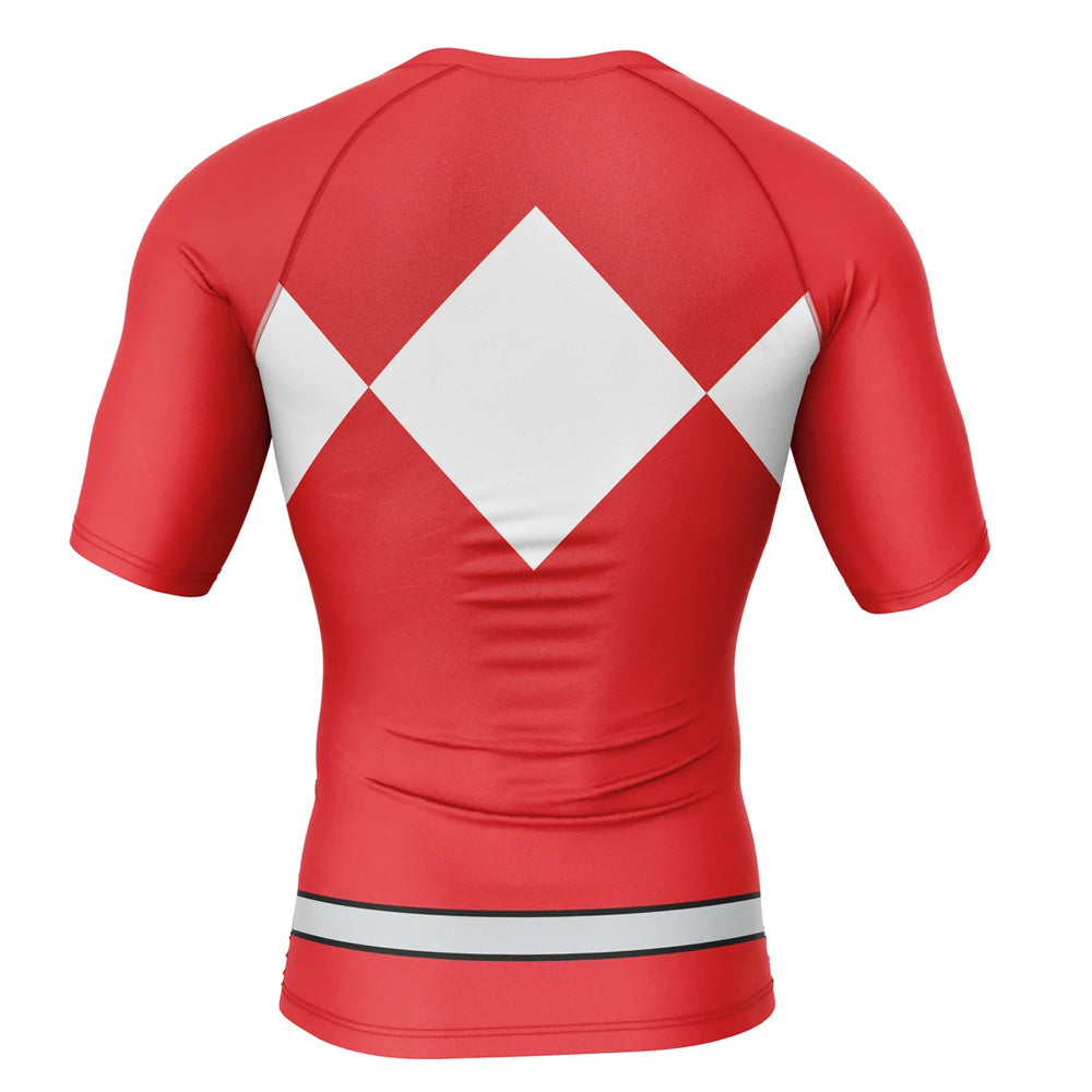 Kids Power Rangers 'Red Ranger' Short Sleeve Compression Rashguard