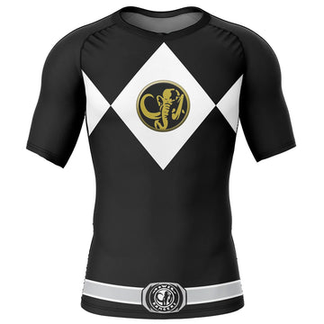 Kids Power Rangers 'Black Ranger' Short Sleeve Compression Rashguard