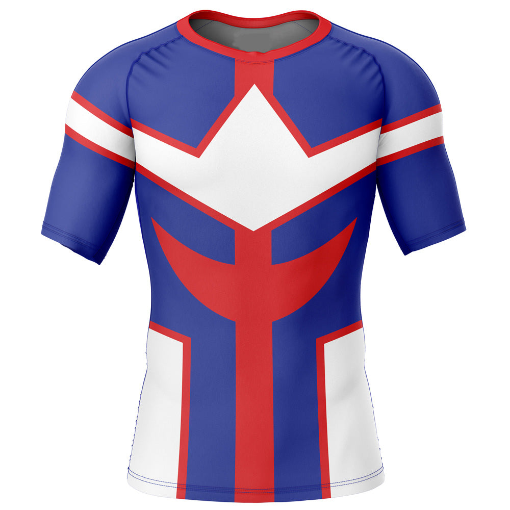 BJJ Rash Guard Kids My Hero Academia 'All Might' Short Sleeve Compression Rashguard