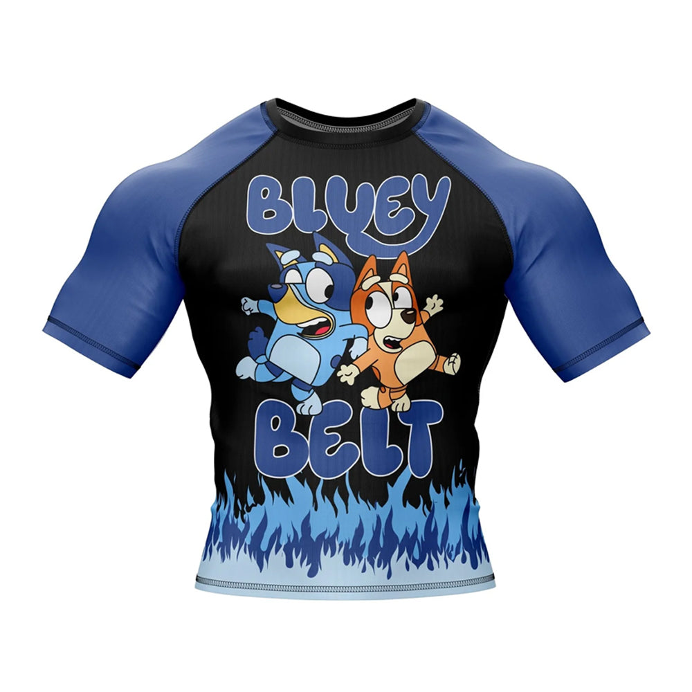 Kids Bluey 'Bluey Belt' Short Sleeve Compression Rashguard