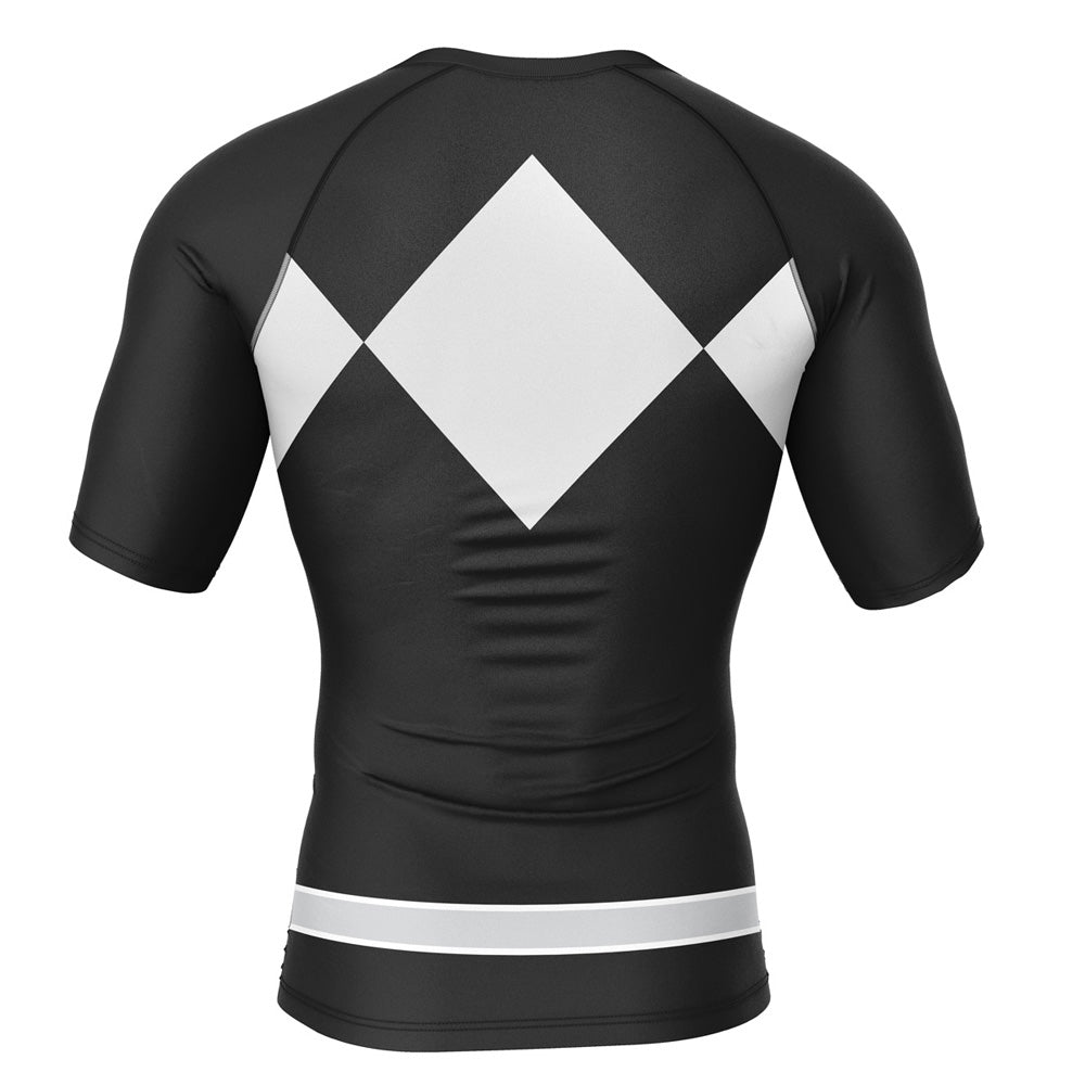 Kids Power Rangers 'Black Ranger' Short Sleeve Compression Rashguard