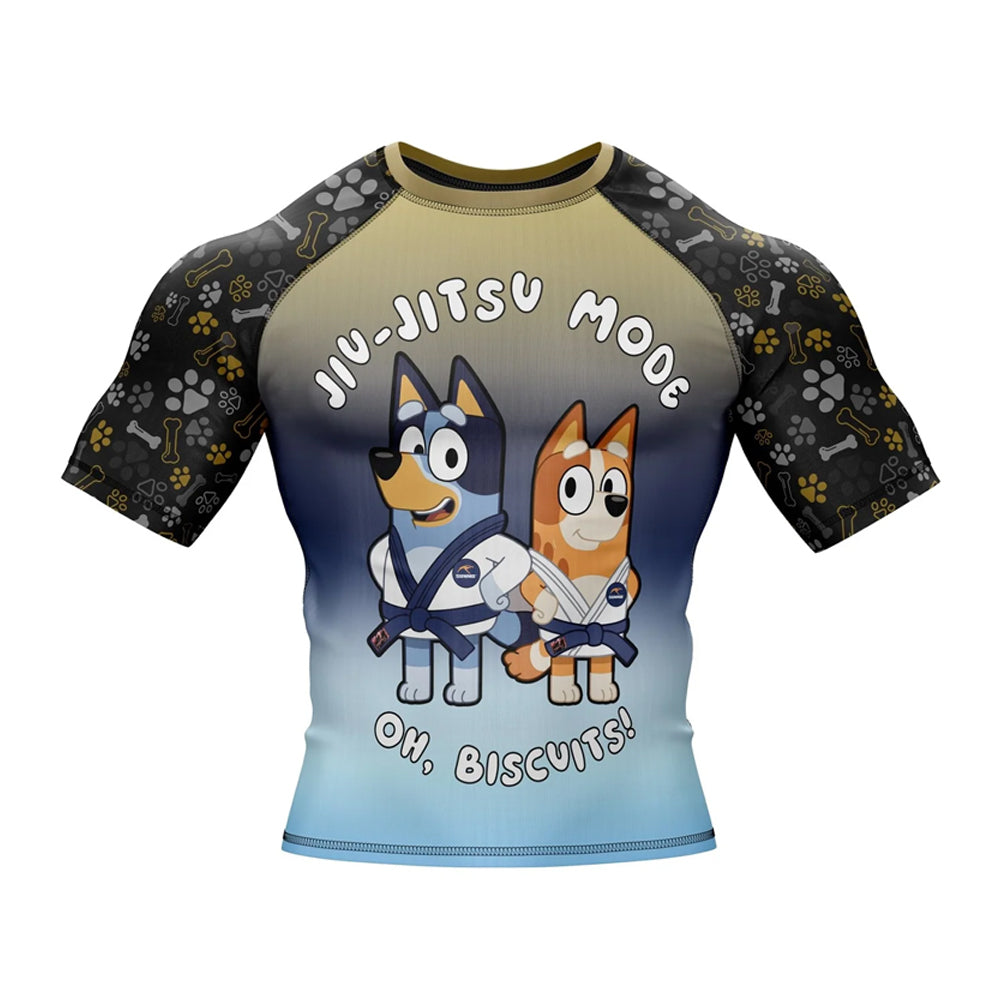 Kids Bluey 'Jiu Jitsu Mode' Short Sleeve Compression Rashguard