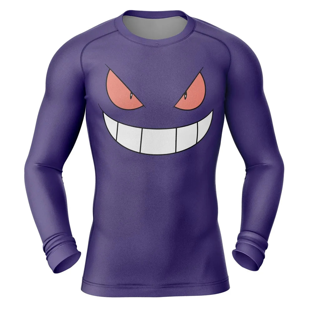 Kids Pokemon 'Gengar | Face' Long Sleeve Compression Rashguard