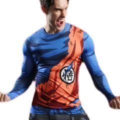 Goku Battle Damaged Dragon Ball Z Compression Long Sleeve Rash Guard-RashGuardStore