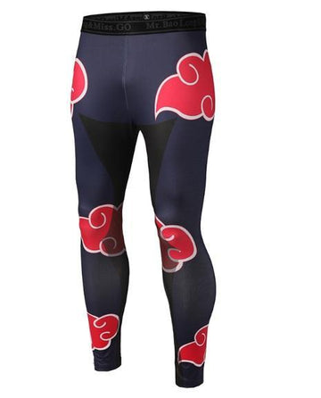 Men's Naruto 'Akatsuki' Leggings Compression Spats-RashGuardStore