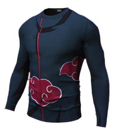 Naruto 'Akatsuki' Long Sleeve Compression Rash Guard-RashGuardStore