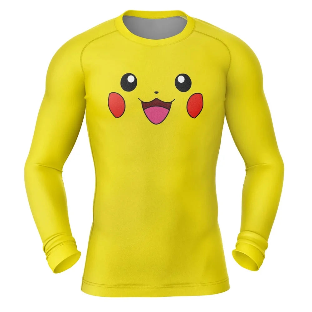 Pokemon 'Pikachu | Face' Long Sleeve Compression Rashguard