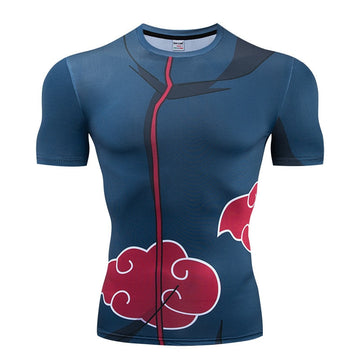 BJJ Rash Guard Naruto 'Akatsuki' Short Sleeve Compression Rash Guard