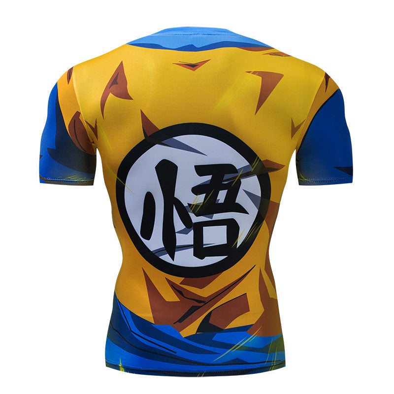 BJJ Rash Guard Super Saiyan Goku Dragon Ball Z Short Sleeve Compression Rashguard