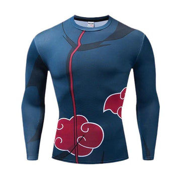 BJJ Rash Guard Naruto 'Akatsuki' Long Sleeve Compression Rash Guard