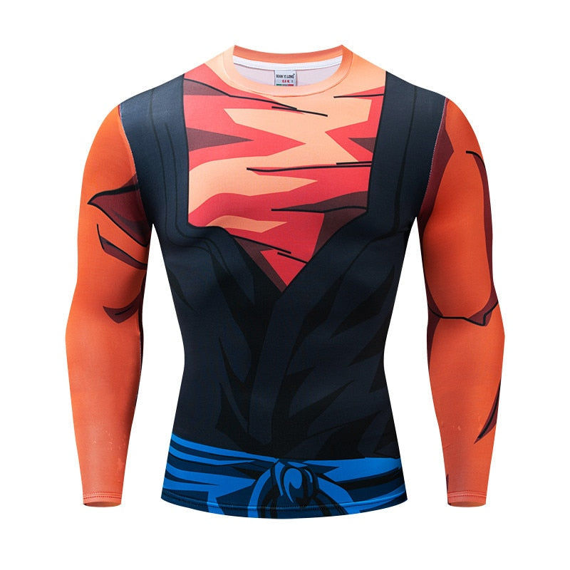 BJJ Rash Guard SDBH Vegito Dragon Ball Z Long Sleeve Compression Rashguard