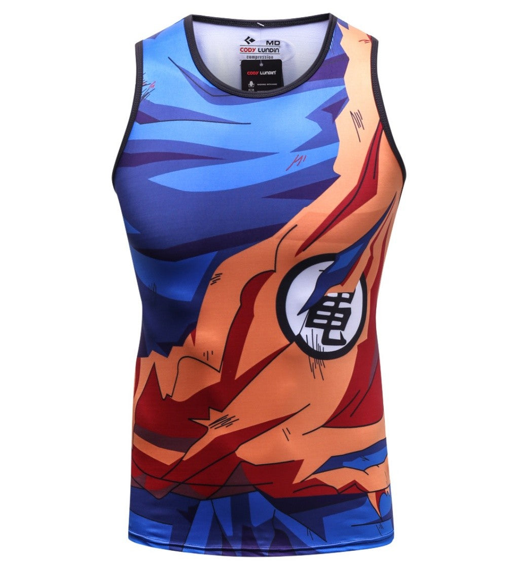 BJJ Rash Guard Dragon Ball Z 'Goku | Battle Damaged' Elite Compression Tank Top