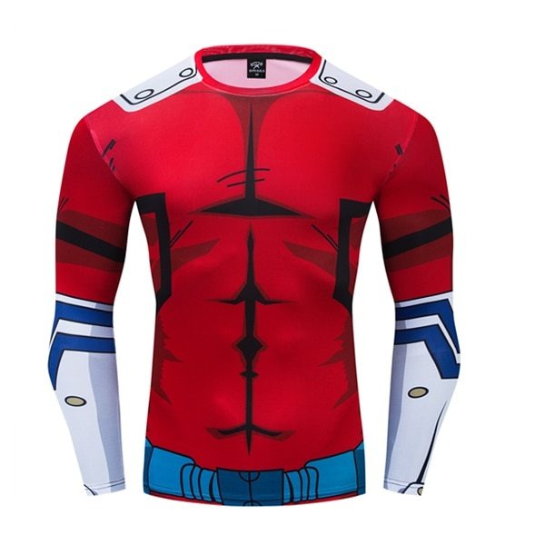 BJJ Rash Guard My Hero Academia Compression 'Deku | Red' Premium Long Sleeve RashGuard