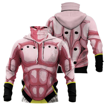 BJJ Rash Guard Dragon Ball Z 'Majin Buu' Pullover Hoodie with Pull-Up Neck