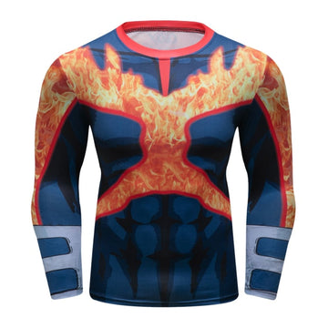 BJJ Rash Guard My Hero Academia 'Endeavor' Elite Long Sleeve Rashguard