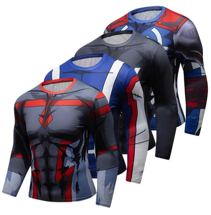 BJJ Rash Guard My Hero Academia 'Young Might | Grey' Elite Long Sleeve Rashguard