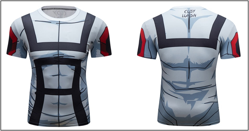 BJJ Rash Guard My Hero Academia 'UA Uniform | White' Elite Short Sleeve Rashguard