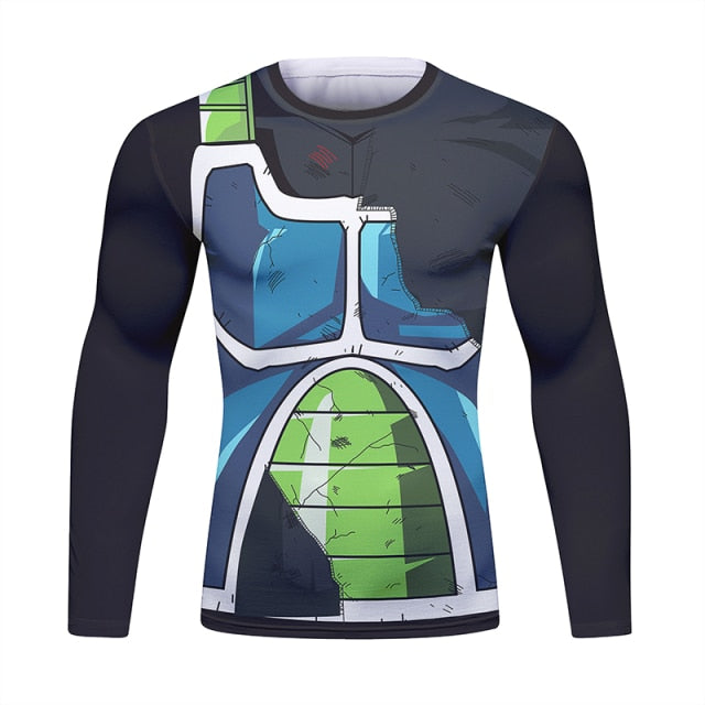 BJJ Rash Guard Dragon Ball Z 'Onyx Bardock | Battle Damaged' Long Sleeve Elite Rashguard