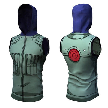 BJJ Rash Guard Naruto Compression 'Kakashi' Hooded Tank Top