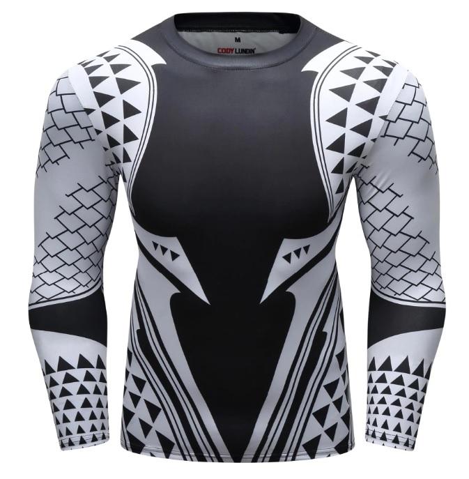 Aquaman 'Light Tattoo' Elite Long Sleeve Compression Rash Guard