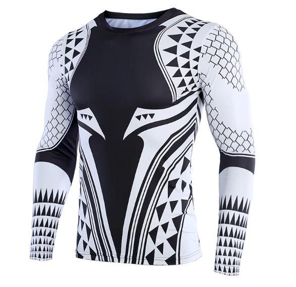 Aquaman 'Light Tattoo' Long Sleeve Compression Rash Guard