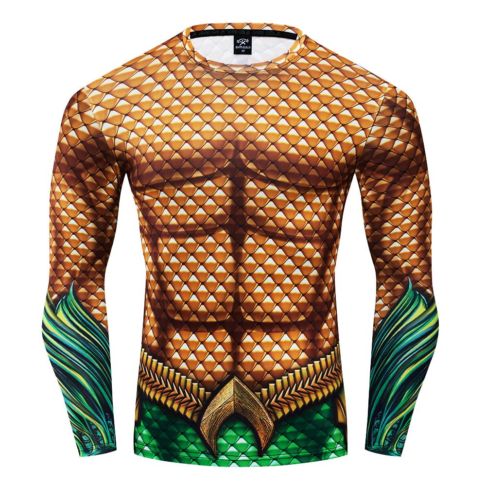 Aquaman Arthur Curry 'Comic' Long Sleeve Compression Rash Guard