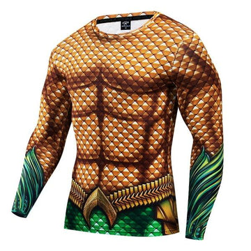 Aquaman Arthur Curry 'Comic' Long Sleeve Compression Rash Guard