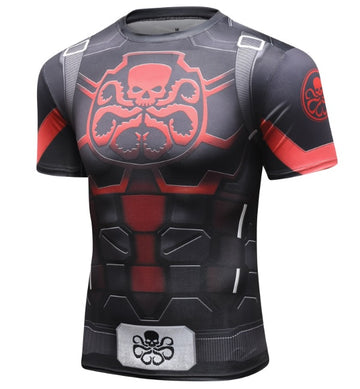 Captain America Steve Rogers 'Agent of Hydra' Elite Short Sleeve Compression Rash Guard