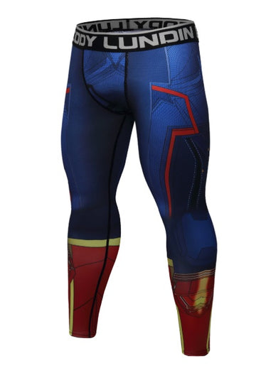 Men's Captain Marvel Premium Compression Leggings Spats