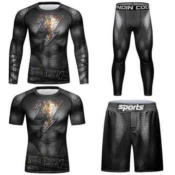 Black Adam Elite Four Piece Compression Rashguard Set