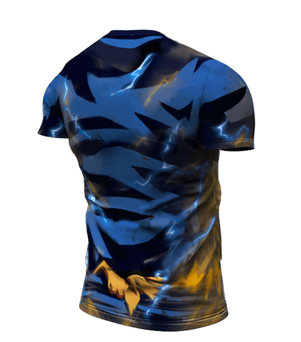 Dragon Ball Z Compression 'Battle Damaged Super Saiyan 2 | Goku' Premium Short Sleeve Rashguard