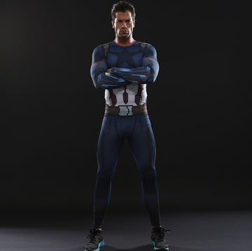 Captain America Compression Rashguard Set