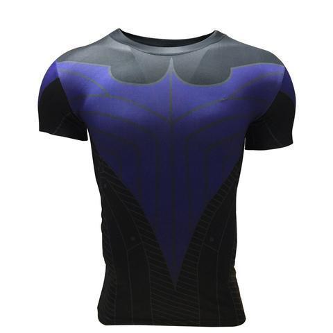 Batman Nightwing Blue Short Sleeve Rashguard-RashGuardStore