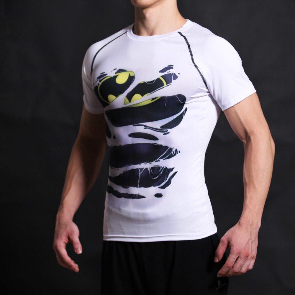 Batman White "Hero Revealed" Compression Rashguard-RashGuardStore