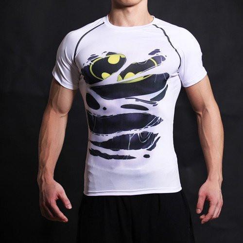 Batman White "Hero Revealed" Compression Rashguard-RashGuardStore