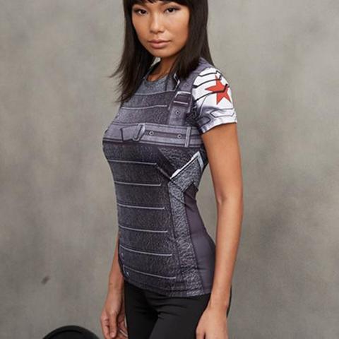 Buck "Winter Soldier" Women's Compression Short Sleeve Rashguard-RashGuardStore