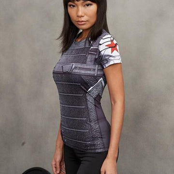 Buck "Winter Soldier" Women's Compression Short Sleeve Rashguard-RashGuardStore