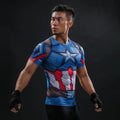 Captain America Compression Short Sleeve Rashguard-RashGuardStore