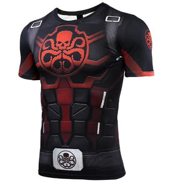Captain America Steve Rogers 'Agent of Hydra' Premium Short Sleeve Compression Rash Guard-RashGuardStore