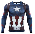 Captain America Steve Rogers 'End Game' Premium Long Sleeve Compression Rash Guard-RashGuardStore
