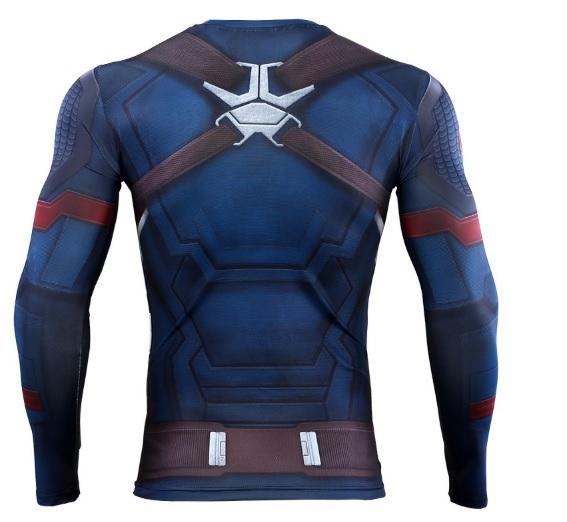 Captain America Steve Rogers 'End Game' Premium Long Sleeve Compression Rash Guard-RashGuardStore