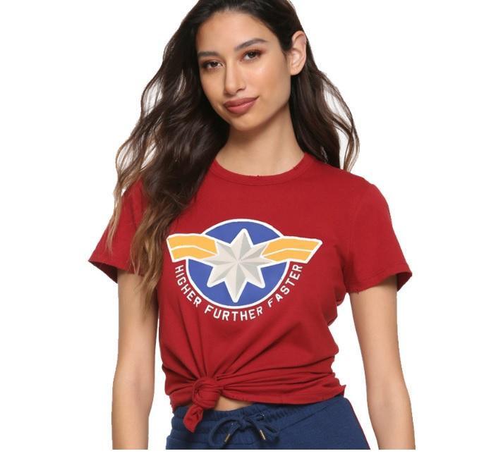 Carol Danvers Captain Marvel 'Higher Further Faster' T Shirt-RashGuardStore