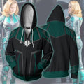 Carol Danvers 'Green' Captain Marvel Zip Up Hoodie-RashGuardStore