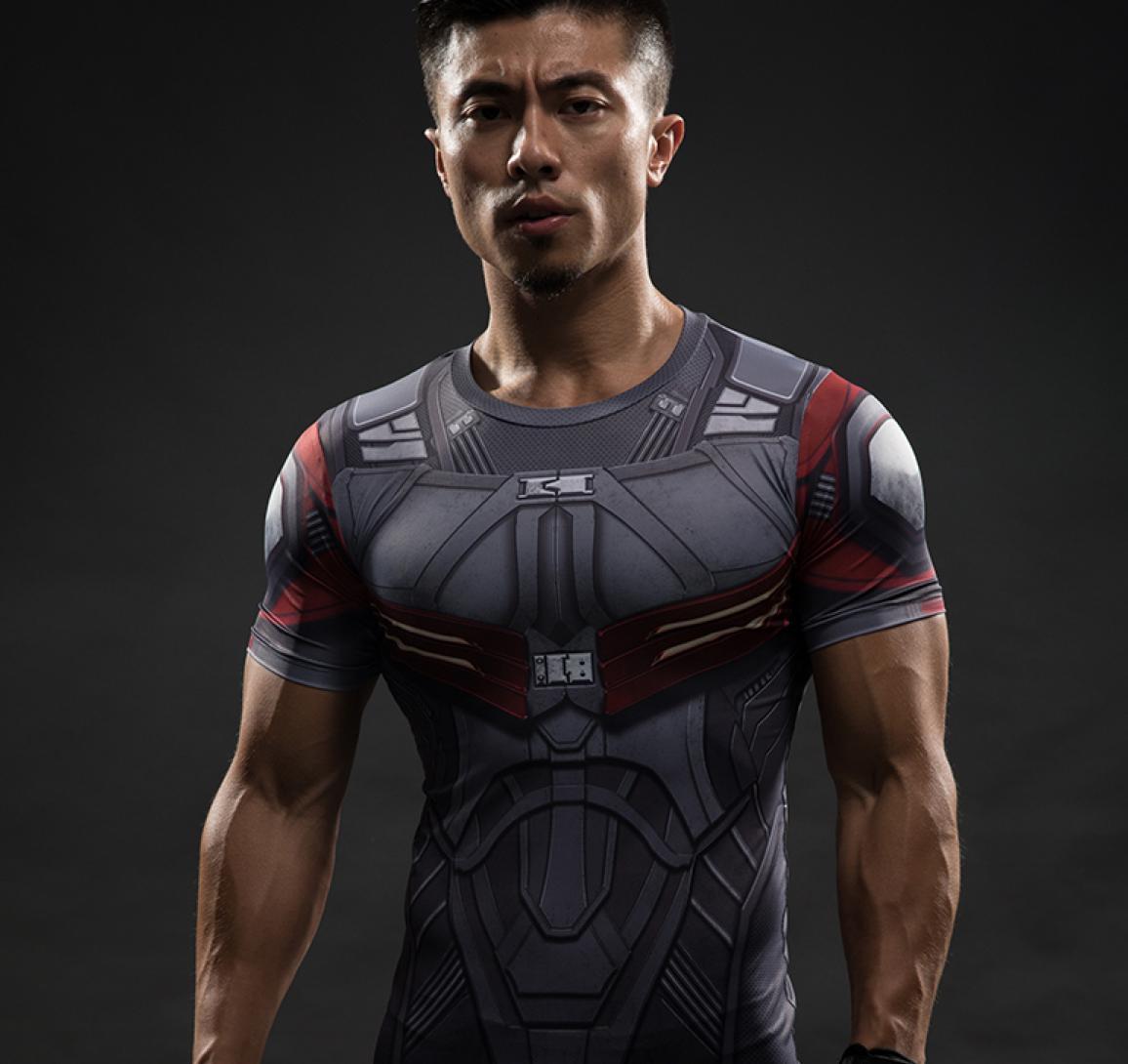 Falcon Captain America Short Sleeve Compression Rashguard-RashGuardStore