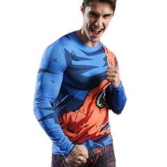 Goku Battle Damaged Dragon Ball Z Compression Long Sleeve Rash Guard-RashGuardStore