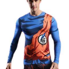 Goku Battle Damaged Dragon Ball Z Compression Long Sleeve Rash Guard-RashGuardStore