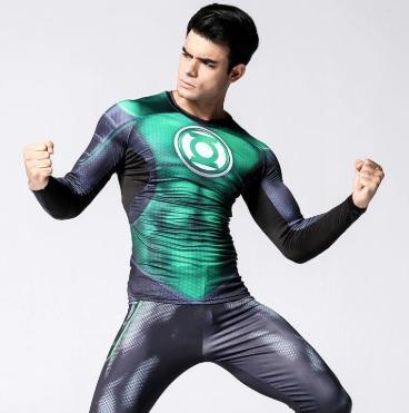 Green Lantern Premium Compression Long Sleeve Rash Guard-RashGuardStore