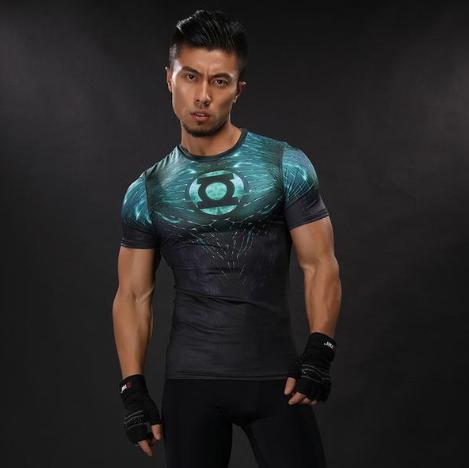 Green Lantern Premium Compression Short Sleeve Rash Guard-RashGuardStore